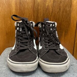 Vans Brown and Tan High Top Skate Sneakers
